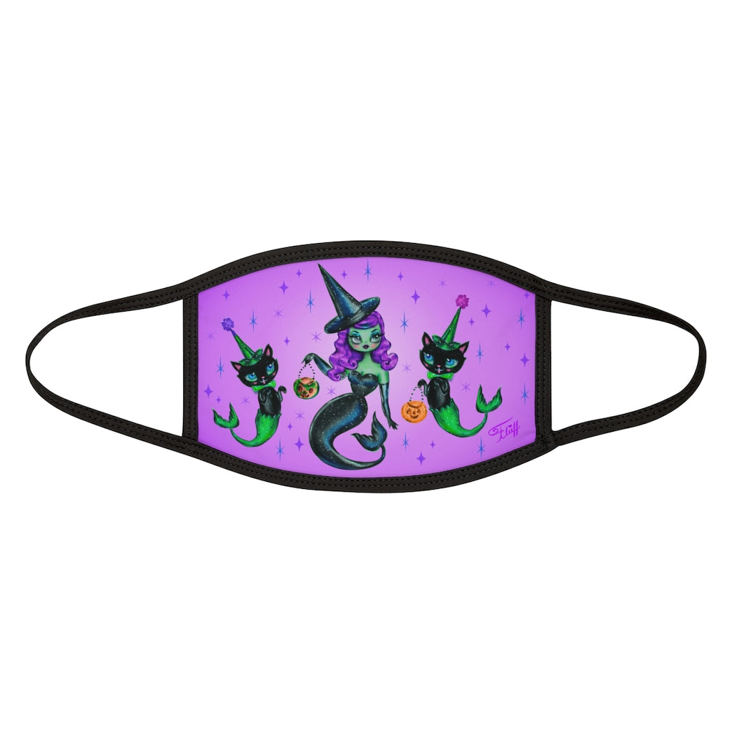 Mermaid Witch with Merkitten Purple • Face Mask