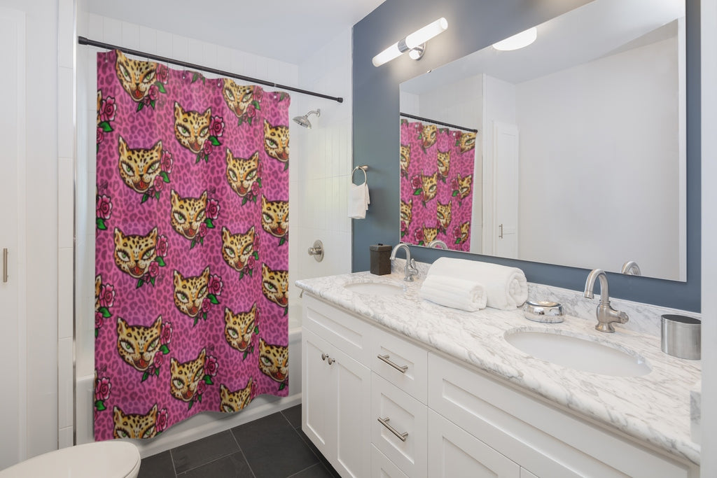 Leopard Kitty • Shower Curtain