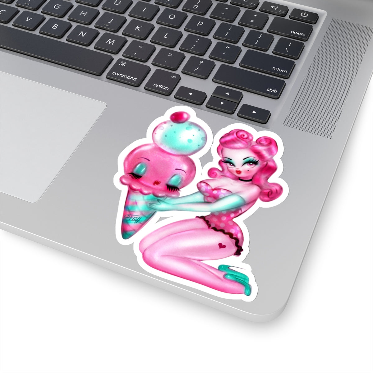 Bubble Gum Ice Cream Pin Up Girl • Kiss-Cut Sticker