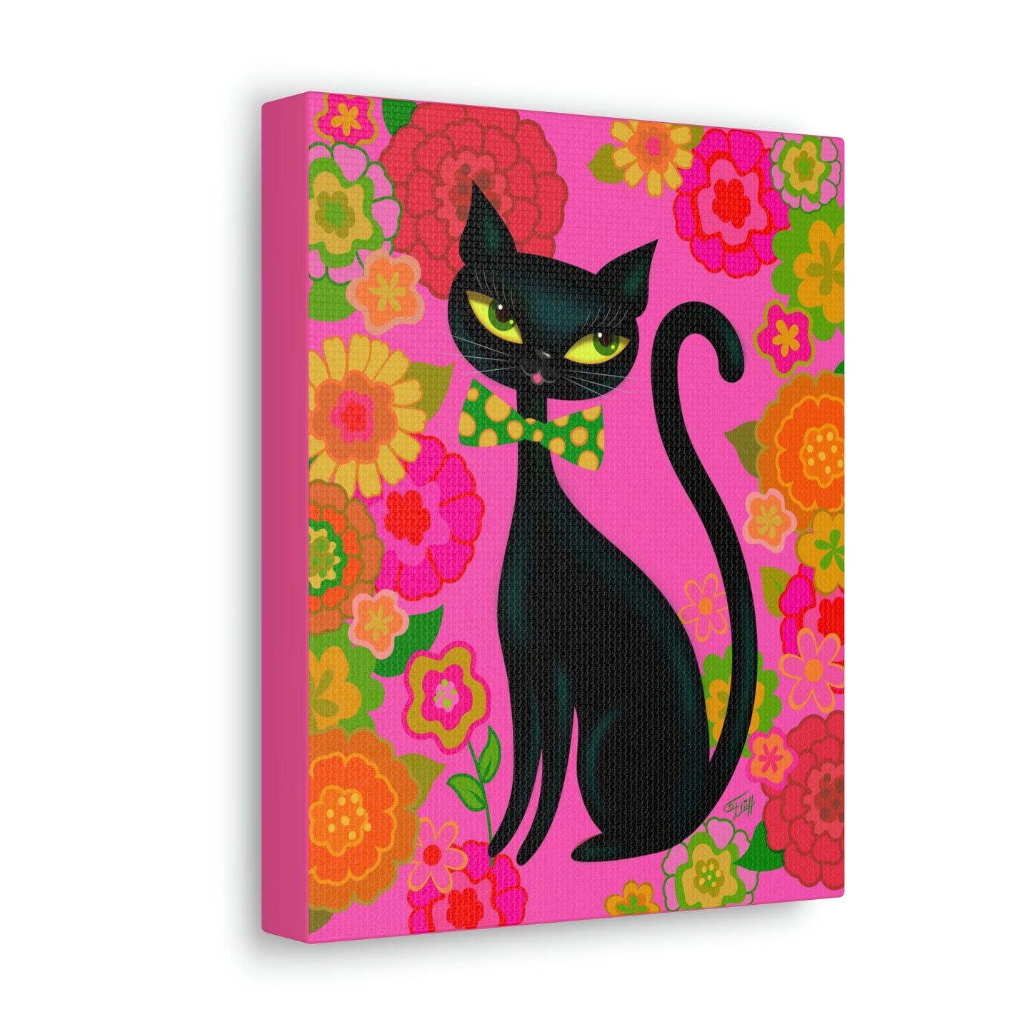 Mod Flower Kitty • Canvas Gallery Wrap