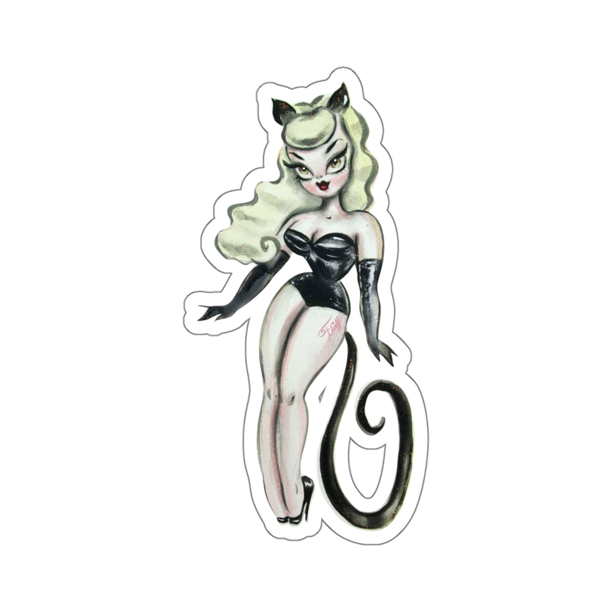 Blonde Cat Girl • Kiss-Cut Sticker