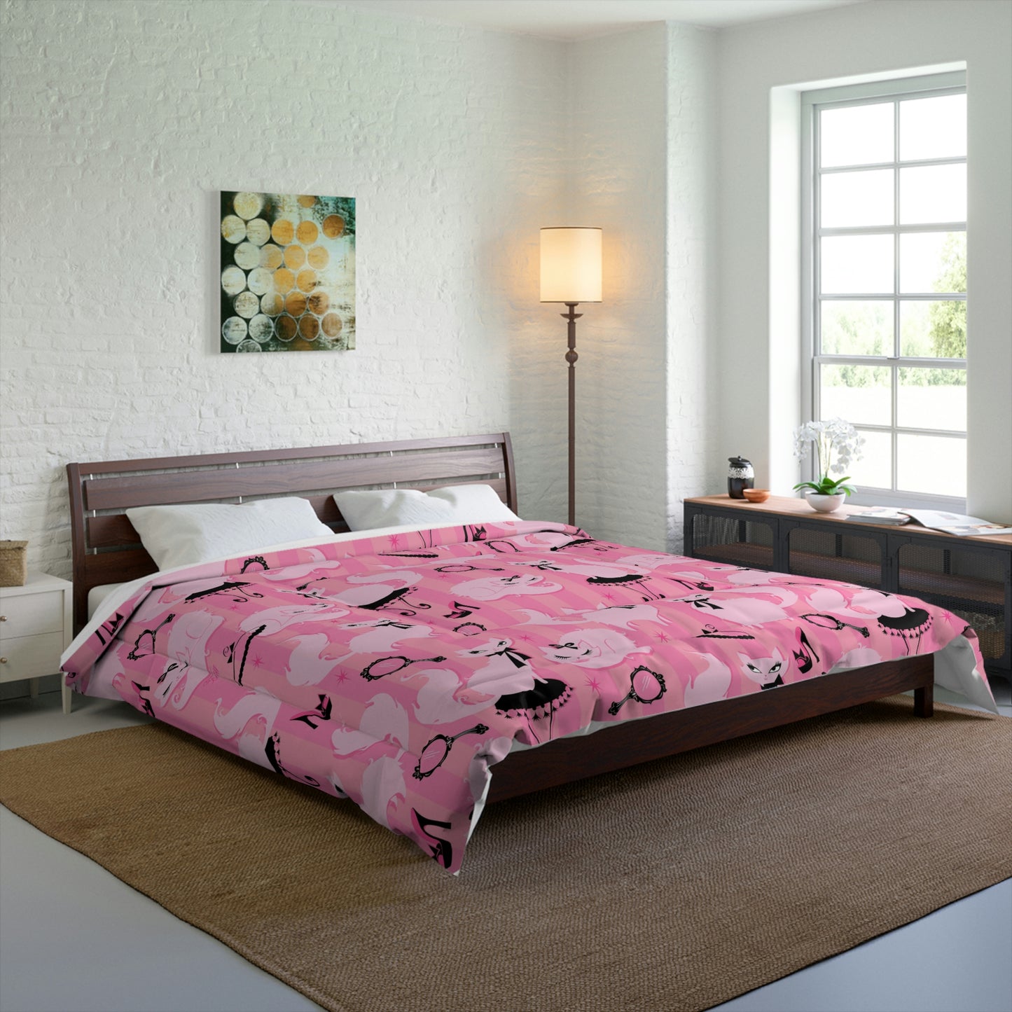 Boudoir Kitties Pink • Comforter