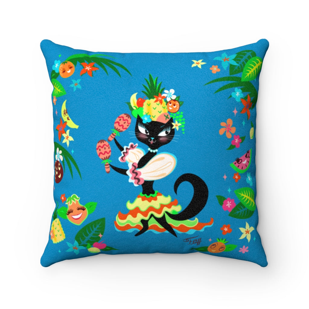 Kitten Miranda Blue • Faux Suede Pillow
