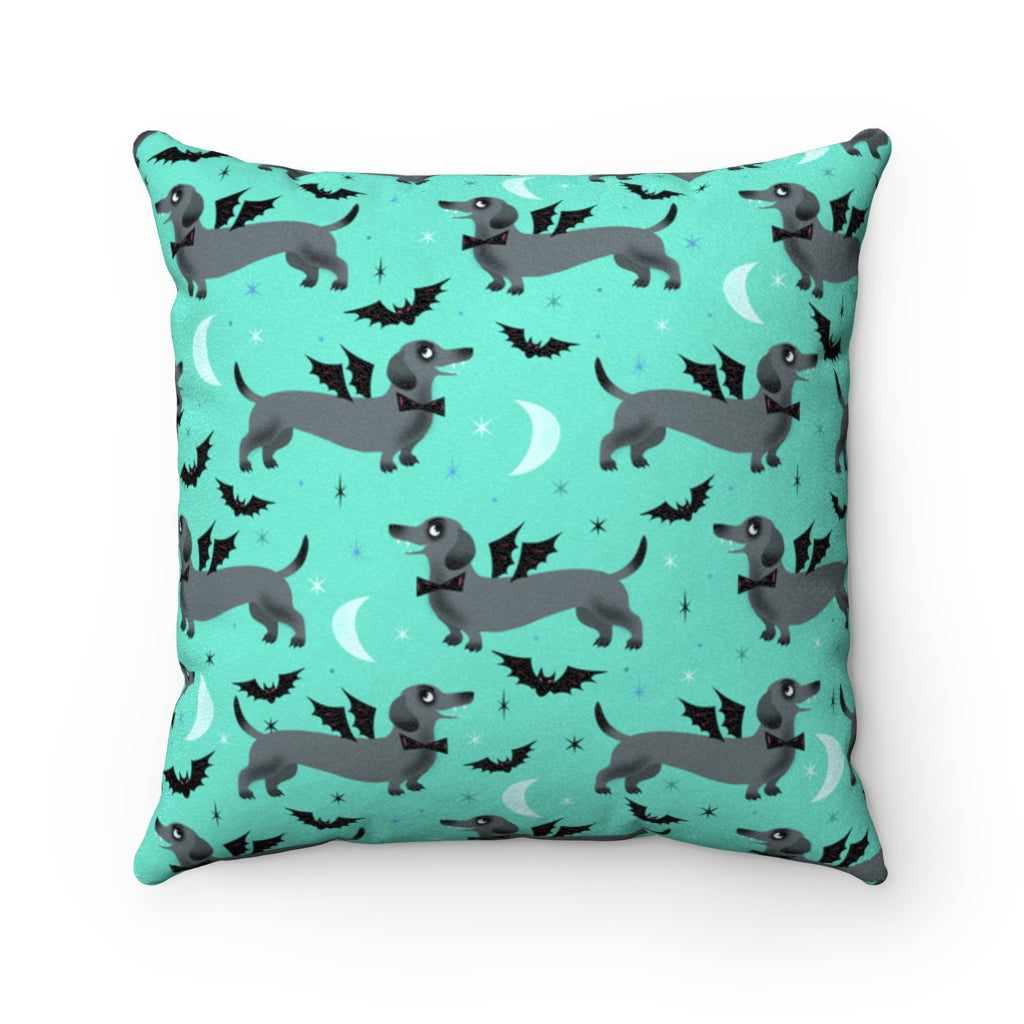 Vampire Weiner Dog • Faux Suede Pillow