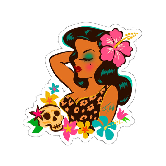 Tiki Temptress - Tropical Doll • Kiss-Cut Sticker