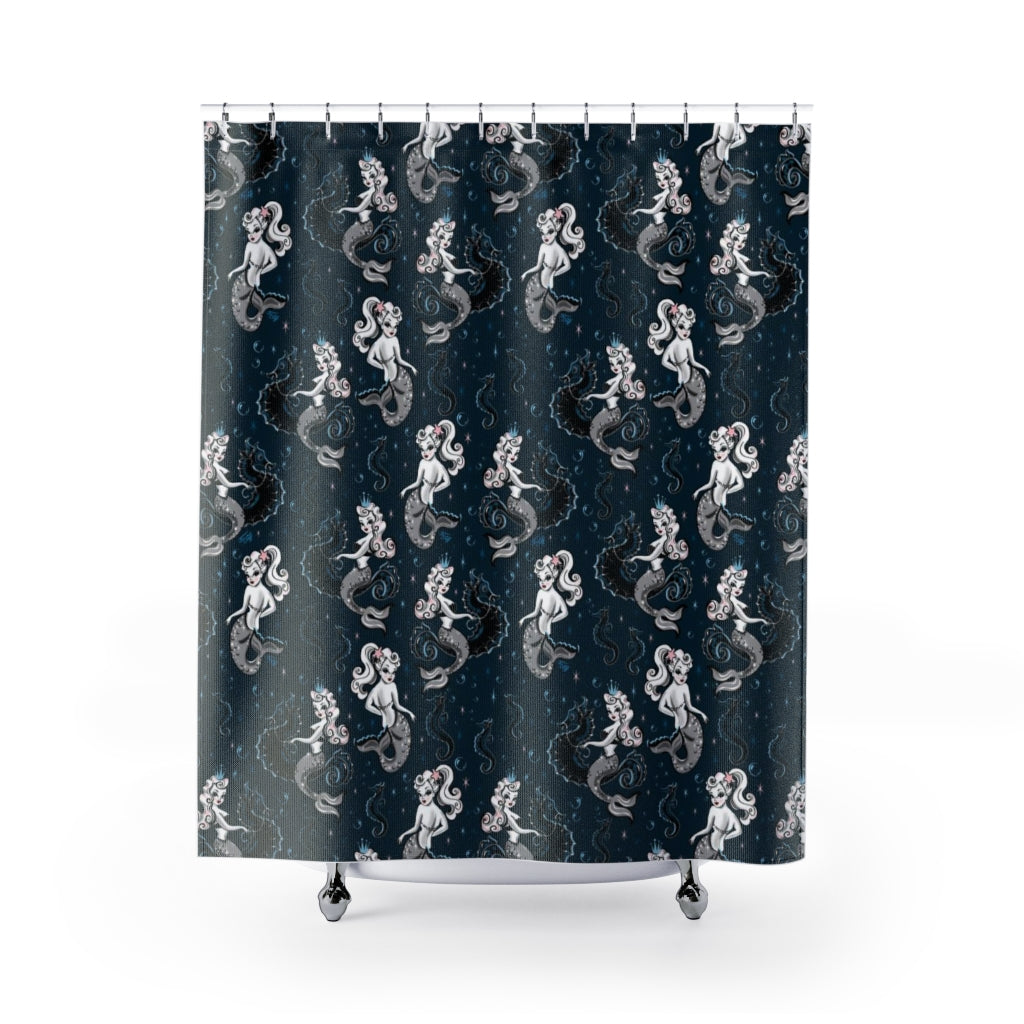 Pearla on Deep Blue • Shower Curtain