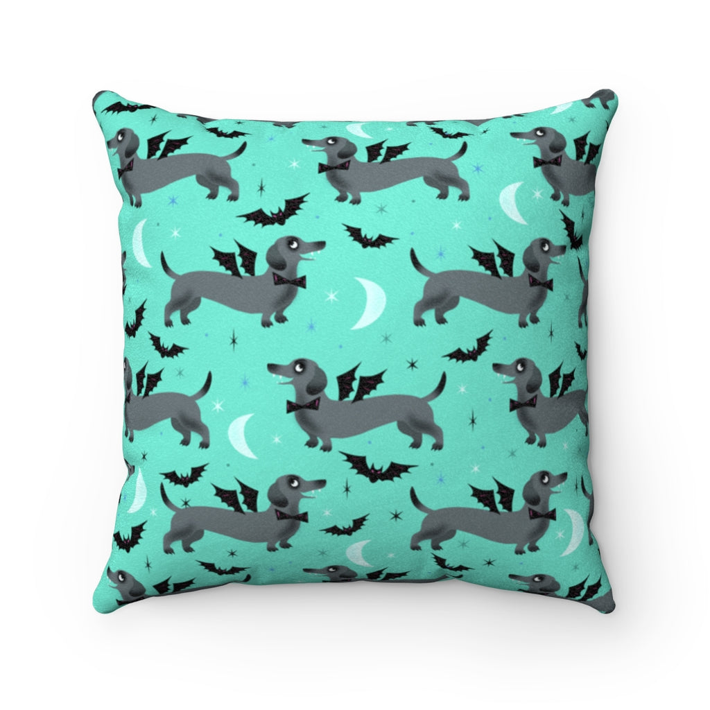 Vampire Weiner Dog • Faux Suede Pillow