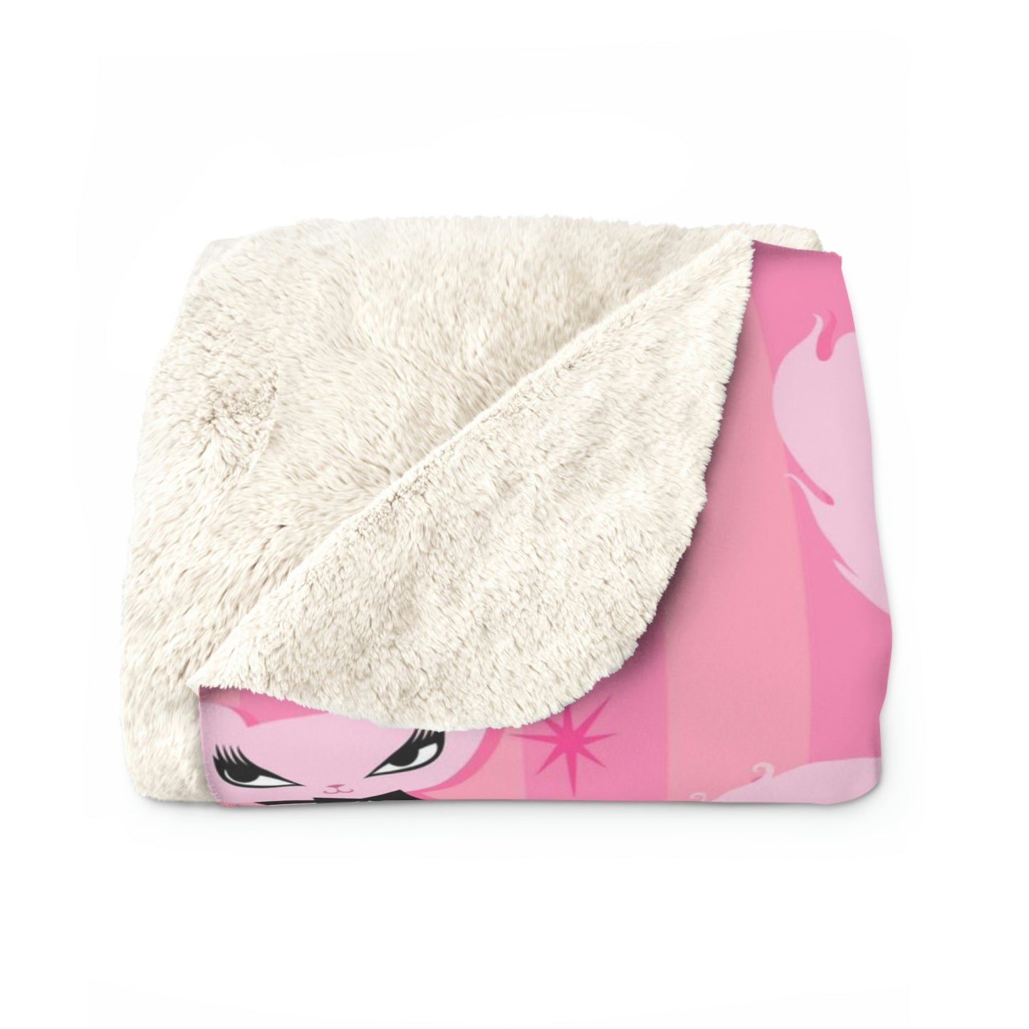 Boudoir Kitties Pink • Sherpa Fleece Blanket