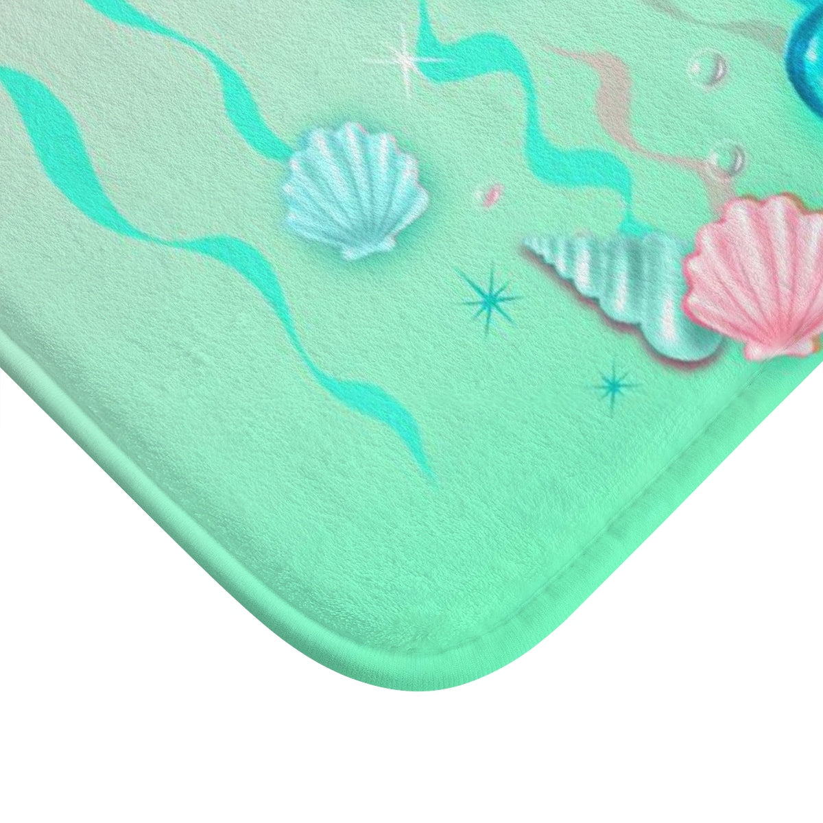 Merkitten with Lei and Starfish • Bath Mat