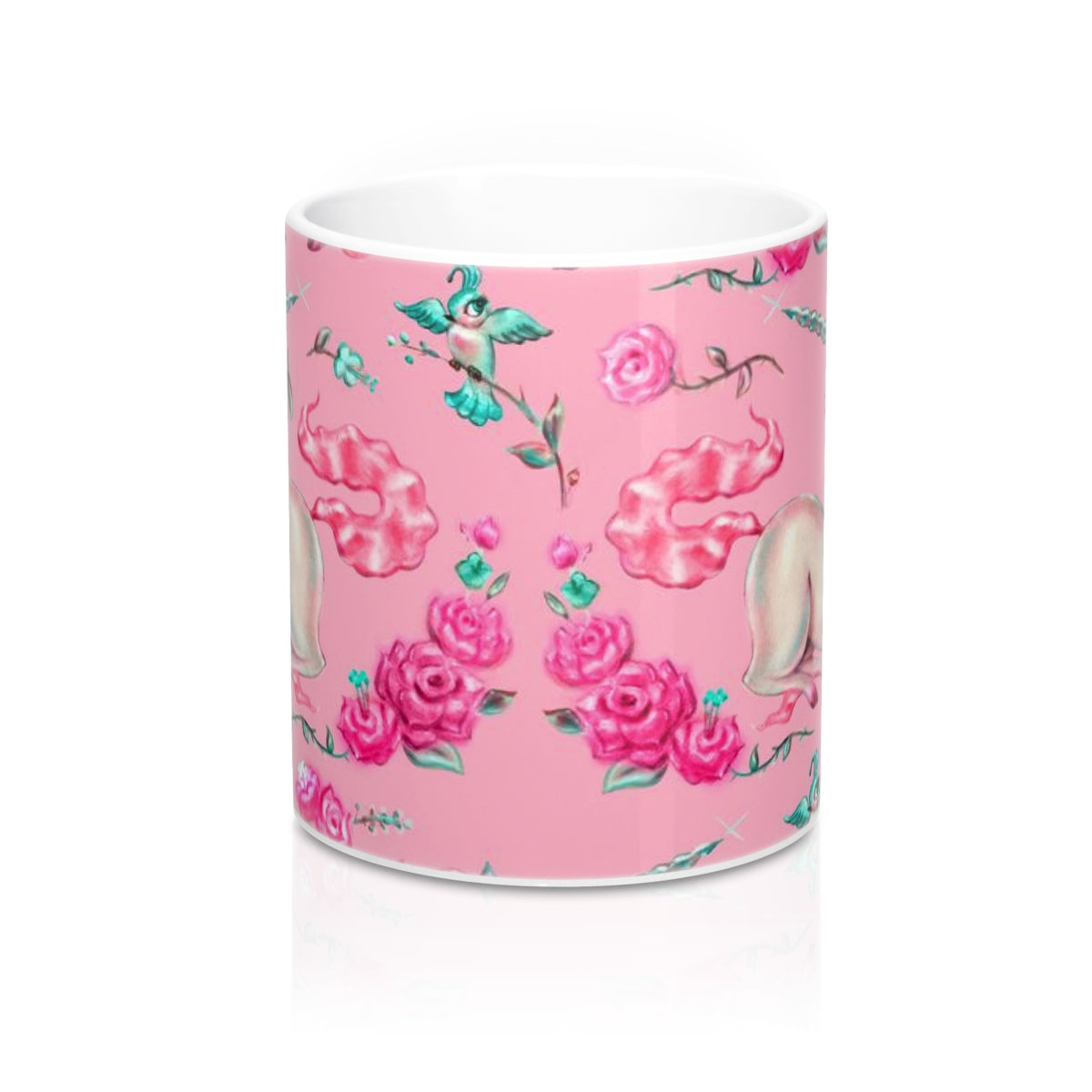 Unicorns and Roses on Pink • Mug 11oz