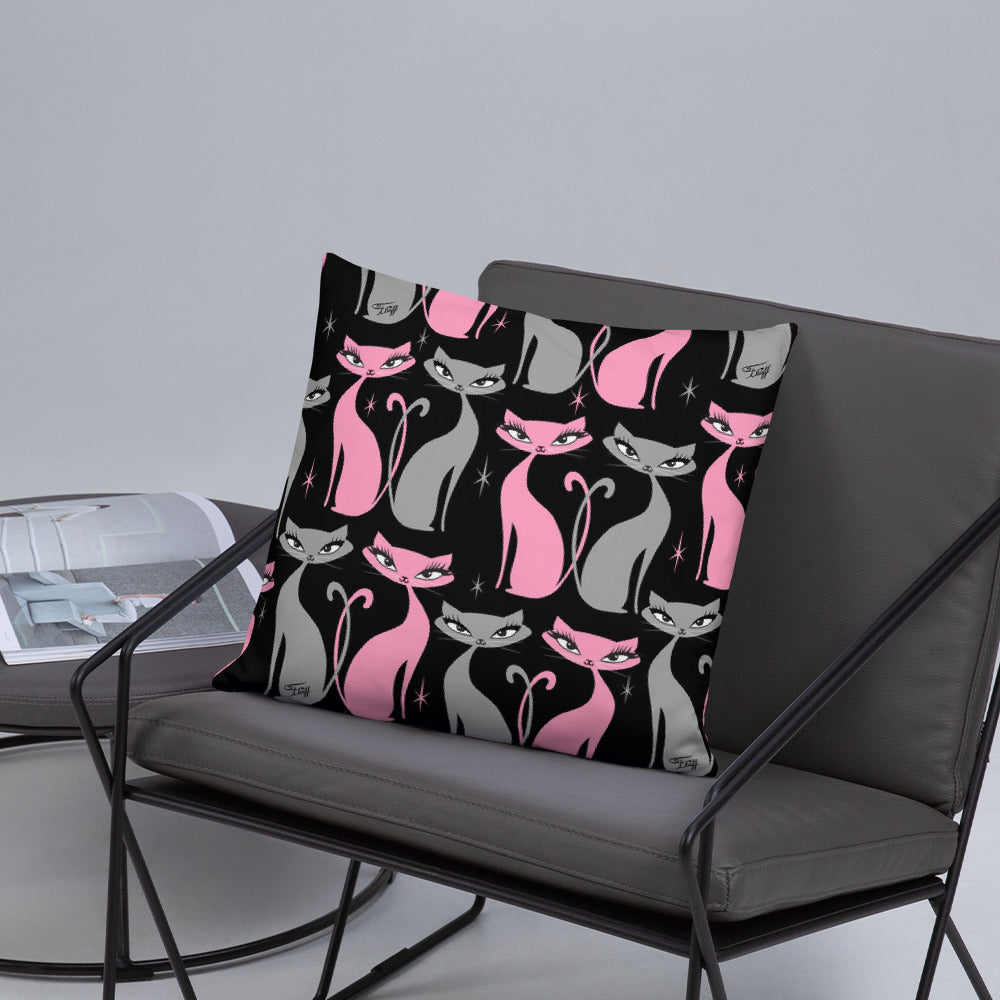 Mod Love Cats • Throw Pillow