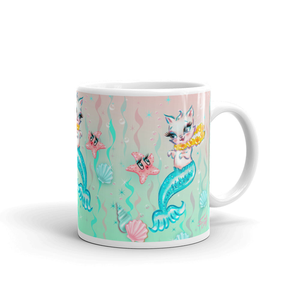 Merkitten with Lei and Starfish • Mug
