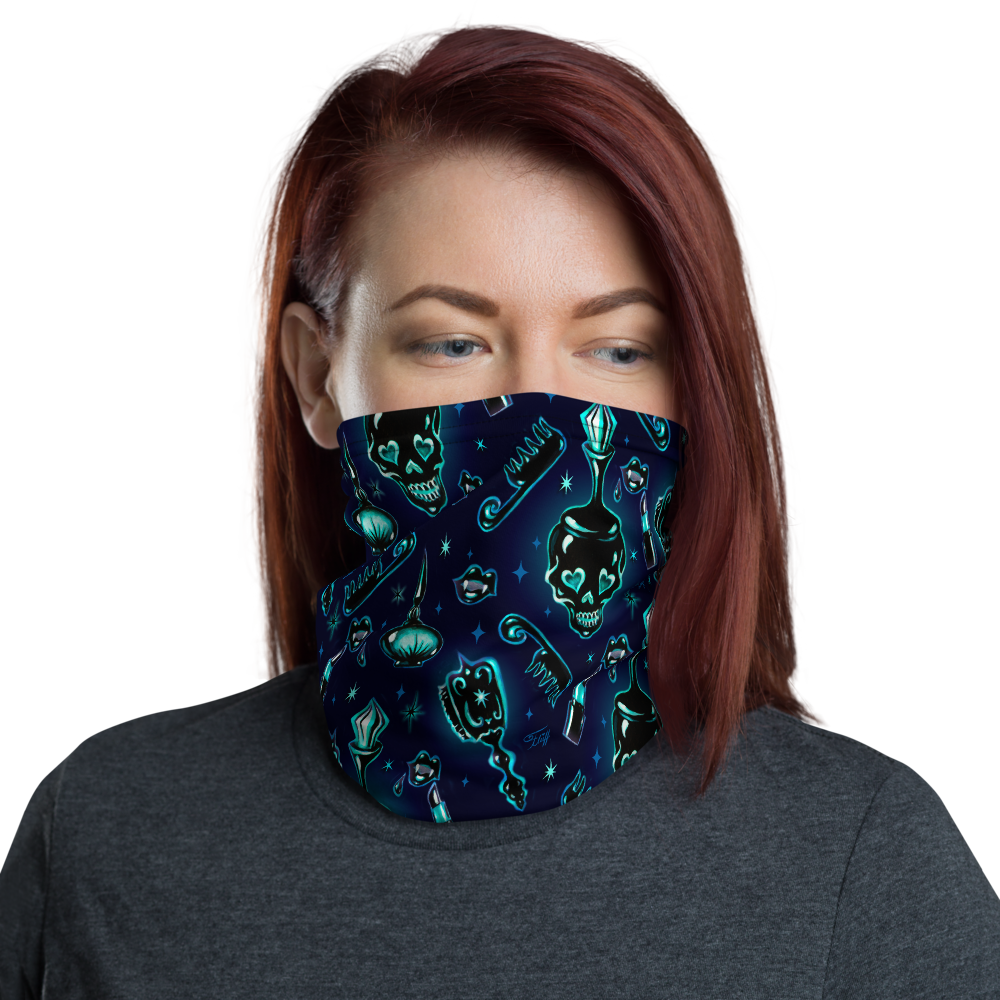 Elements of a Noir Boudoir Black• Neck Gaiter Face Mask