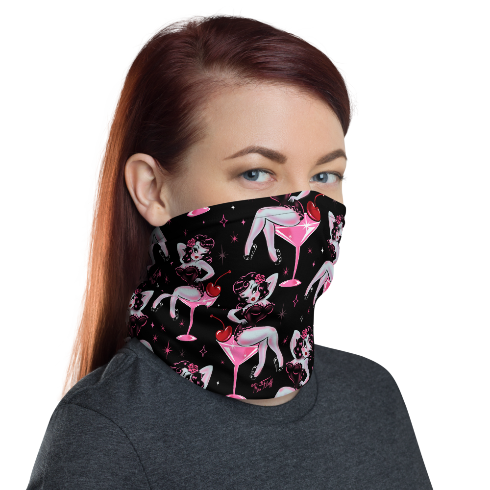 Cherry Martini Girl • Neck Gaiter Face Mask