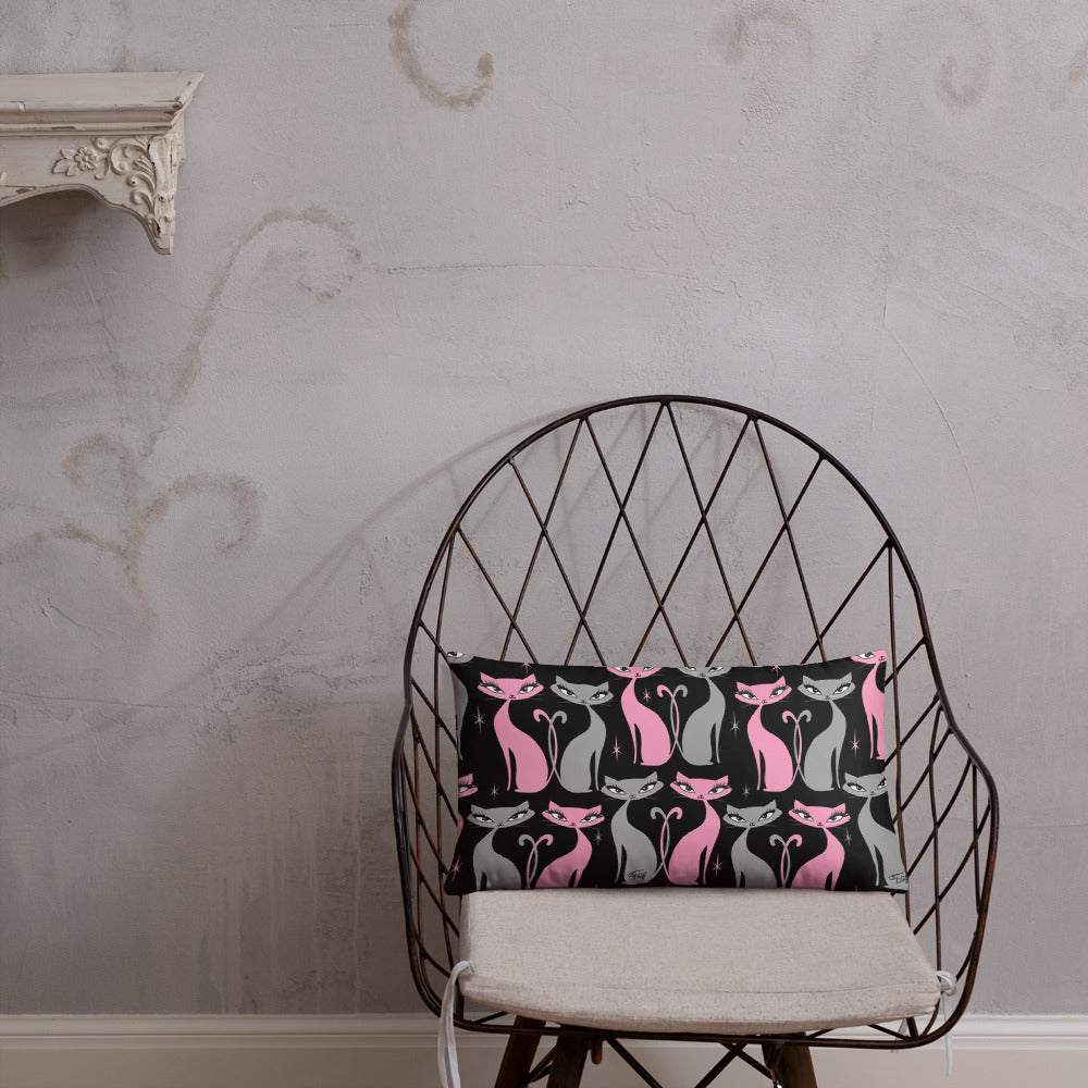 Mod Love Cats • Throw Pillow