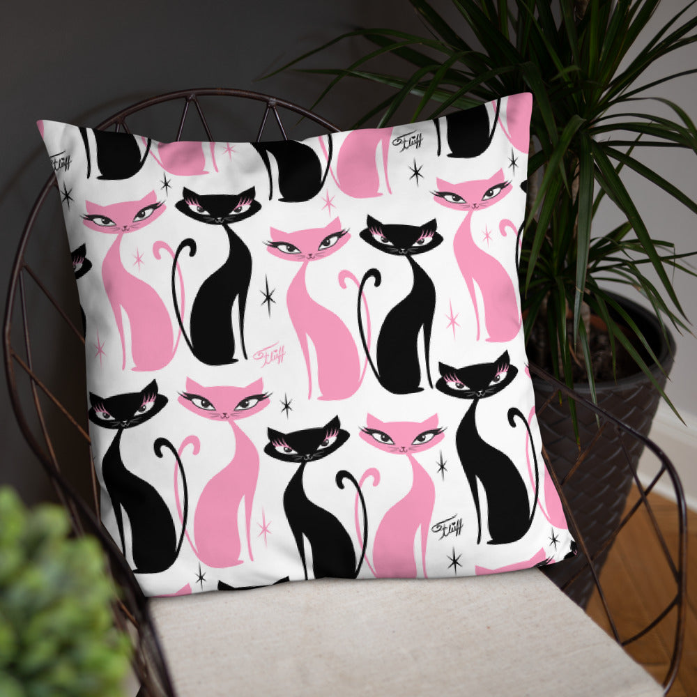 Mod Love Cats • Throw Pillow