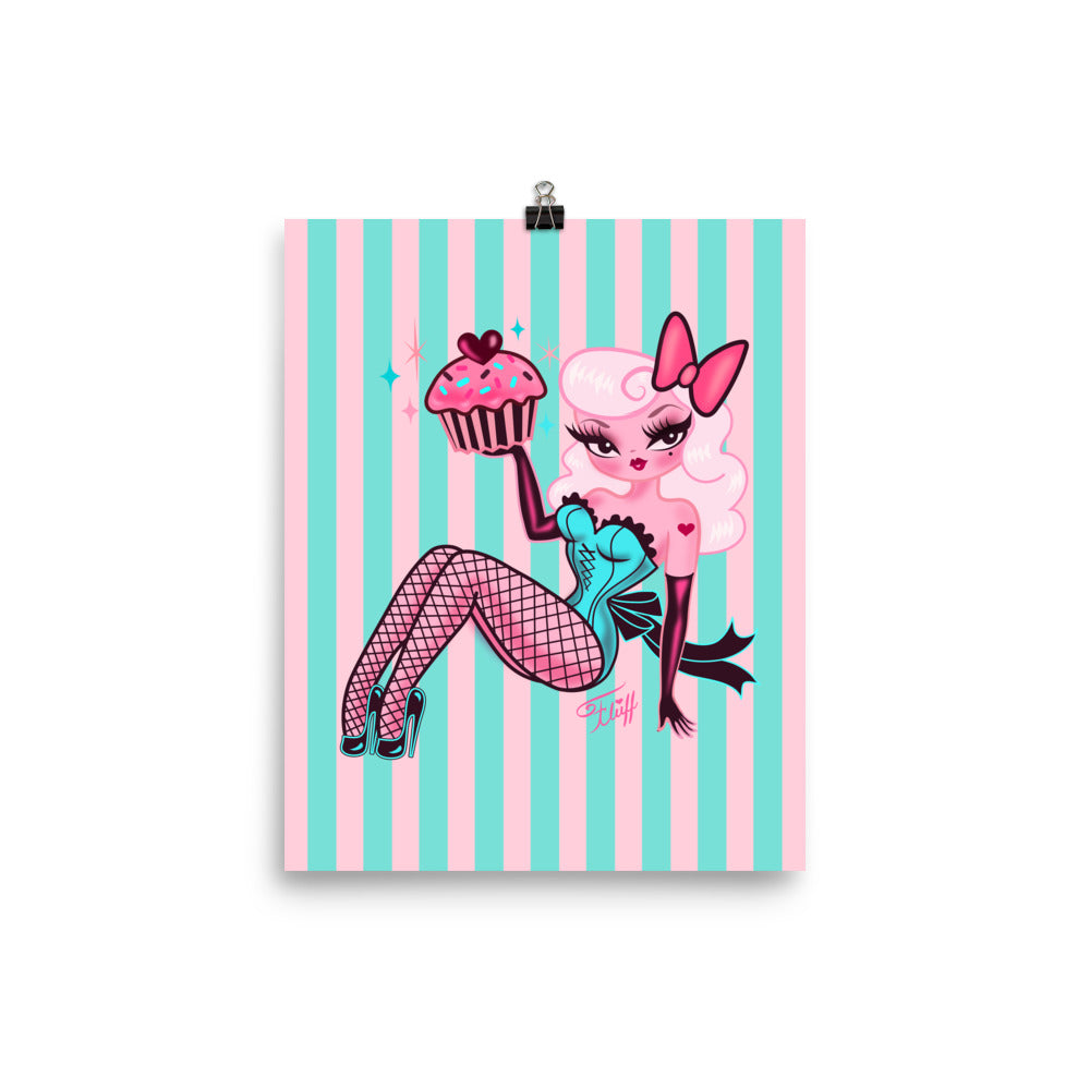 Cupcake Girl Blonde • Art Print