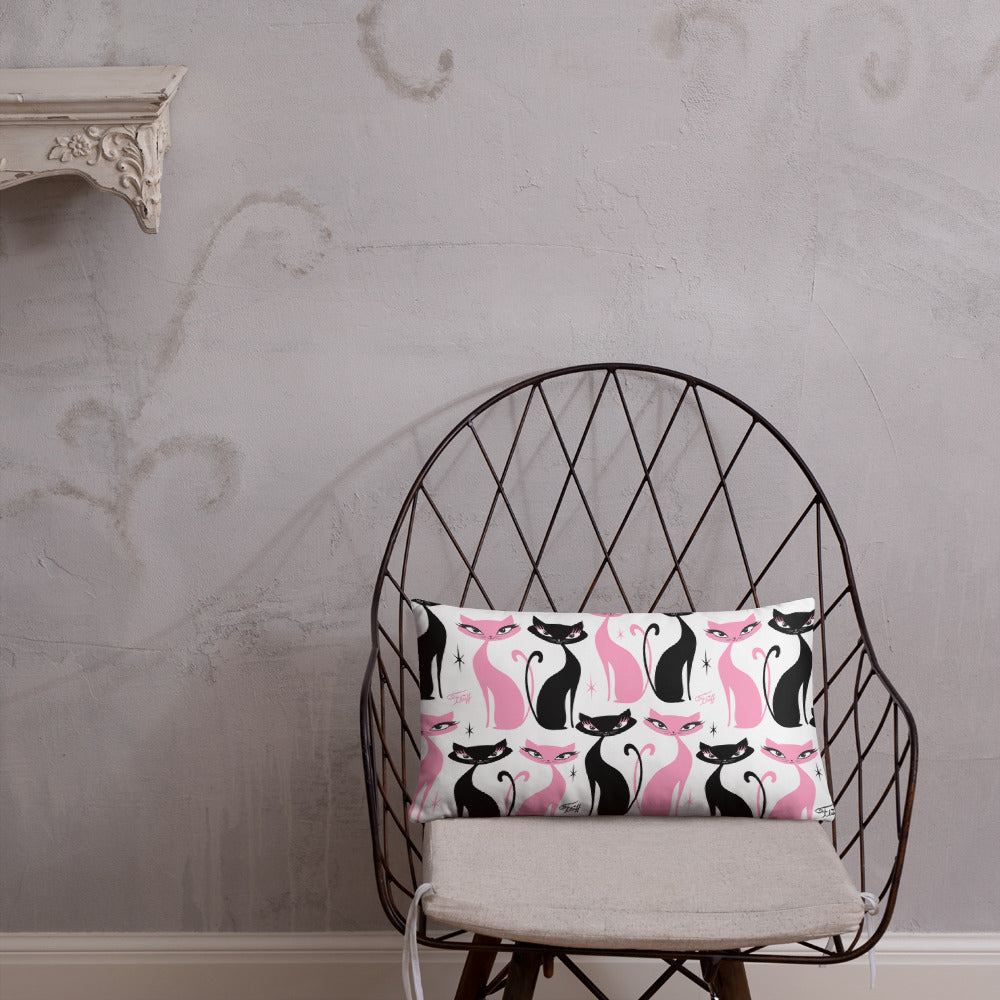 Mod Love Cats • Throw Pillow
