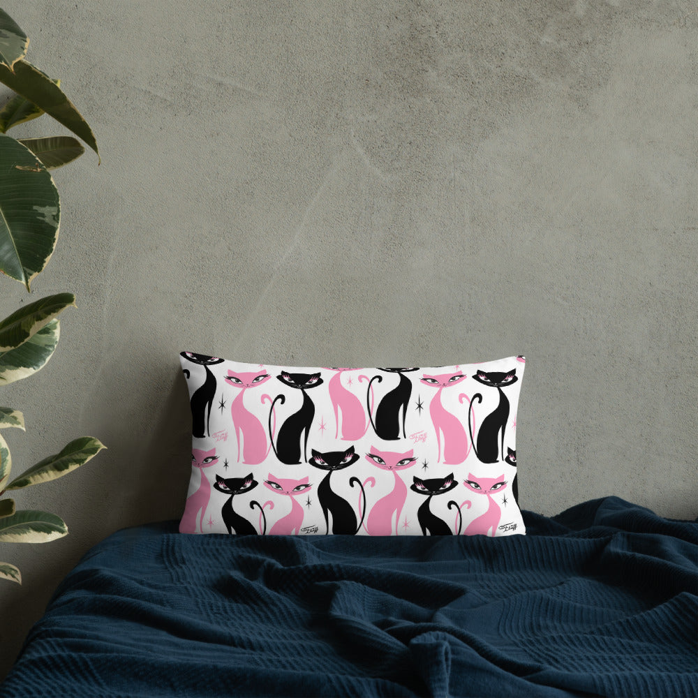 Mod Love Cats • Throw Pillow