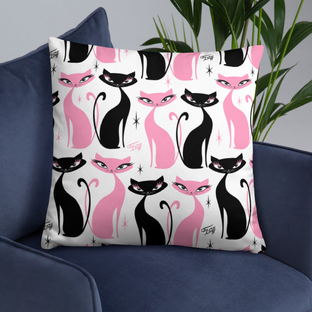 Mod Love Cats • Throw Pillow