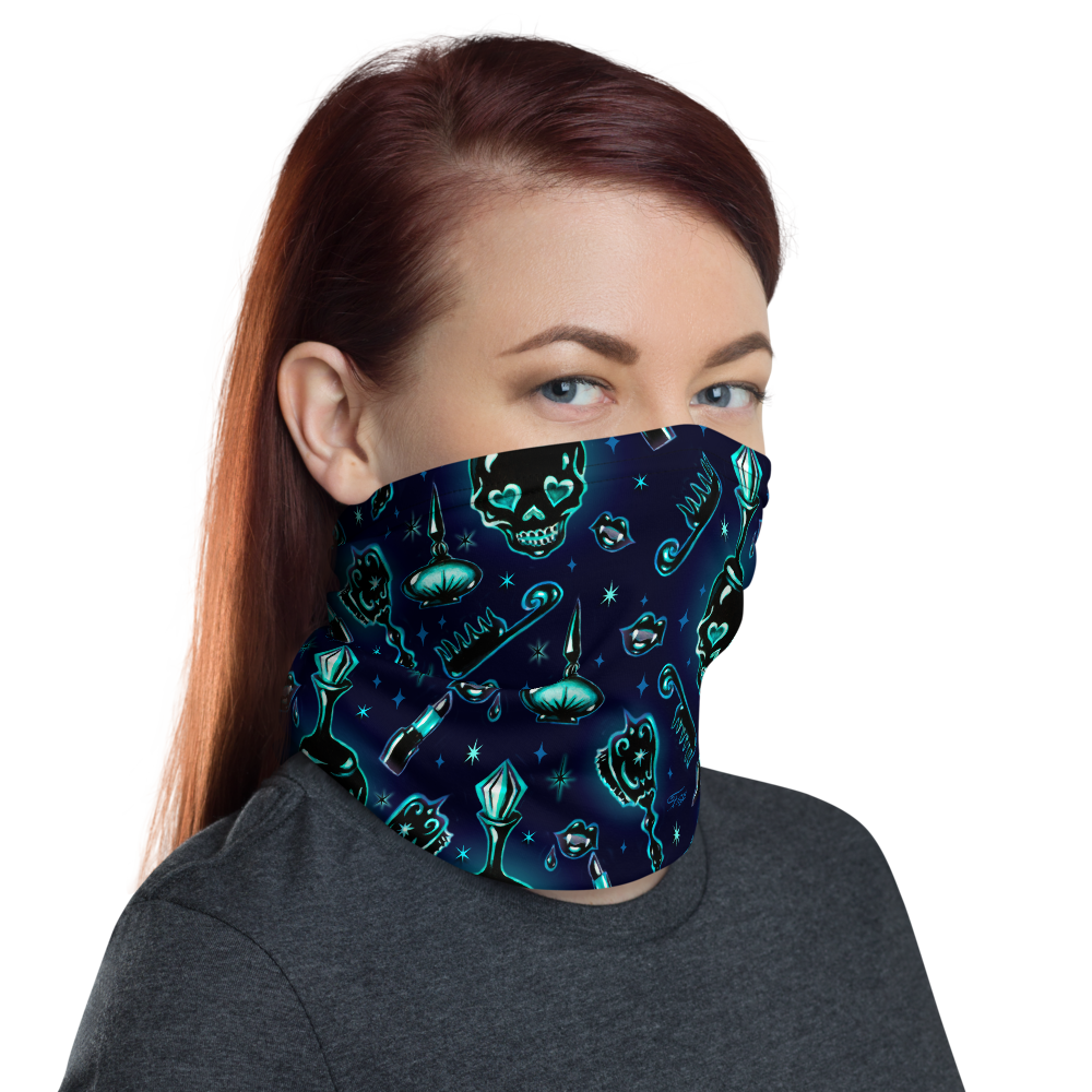 Elements of a Noir Boudoir Black• Neck Gaiter Face Mask