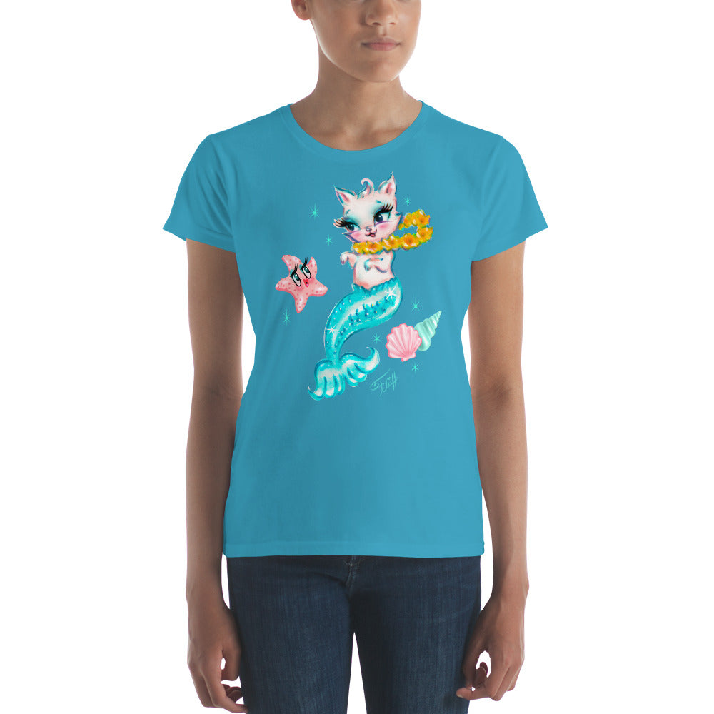 Merkitten with Lei and Starfish • Tee