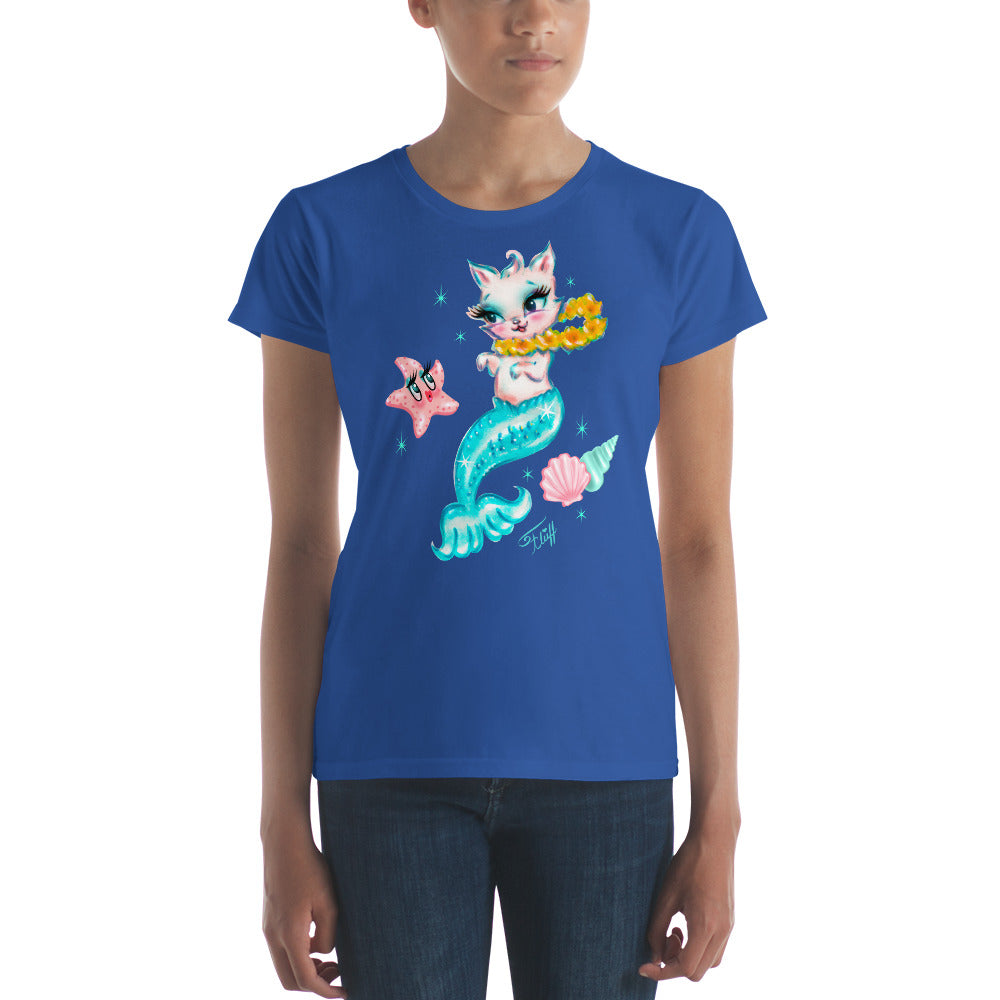 Merkitten with Lei and Starfish • Tee