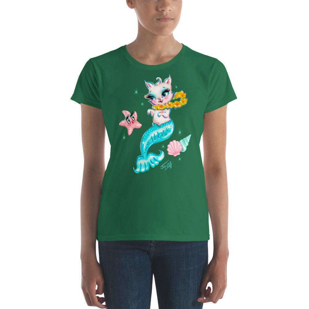 Merkitten with Lei and Starfish • Tee