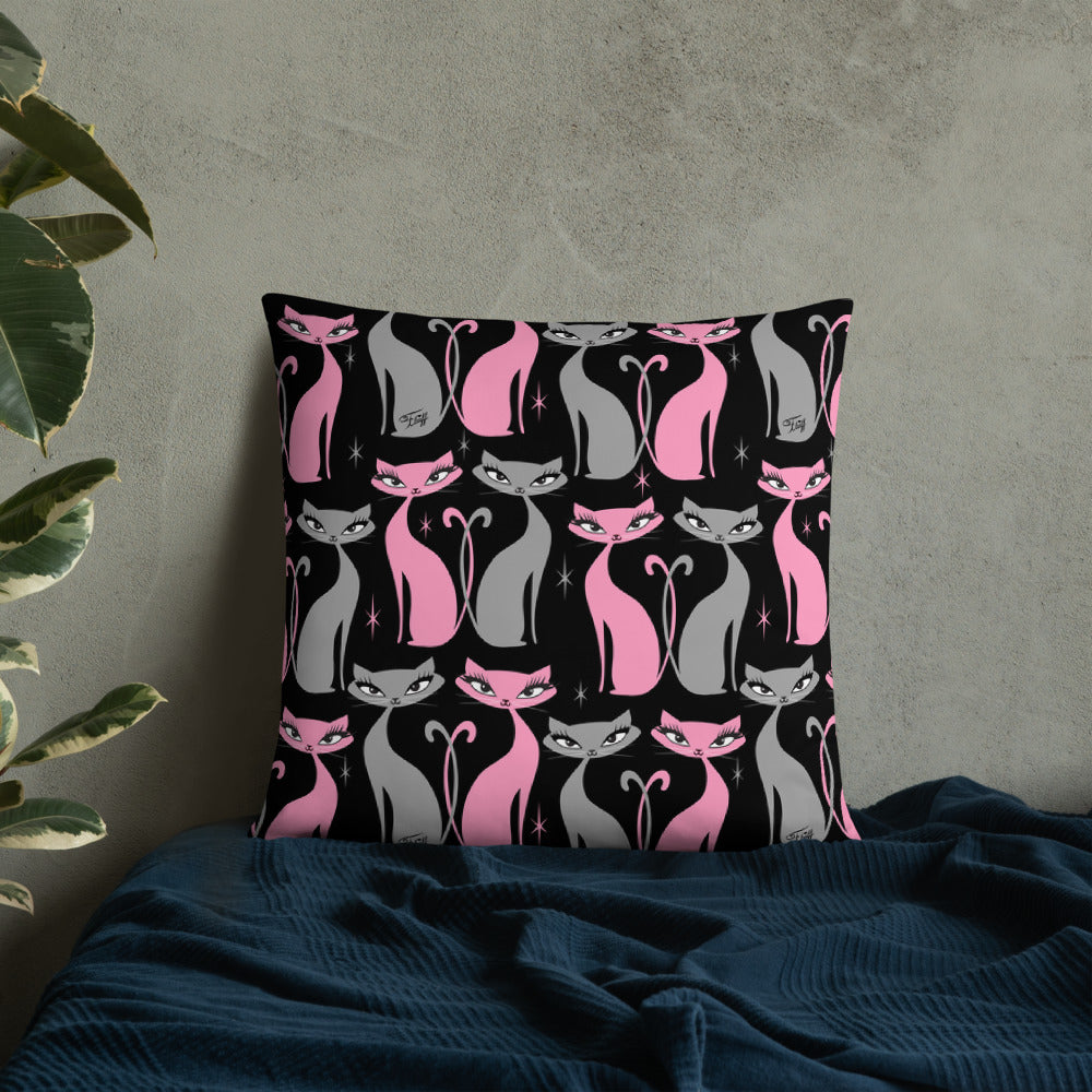 Mod Love Cats • Throw Pillow