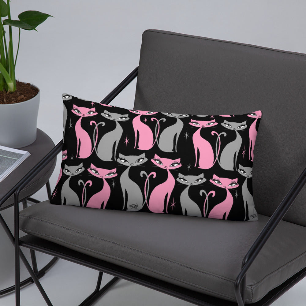 Mod Love Cats • Throw Pillow