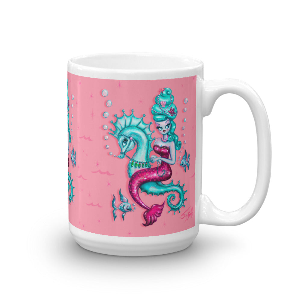 Mermaid with Candy Blue Bouffant • Mug