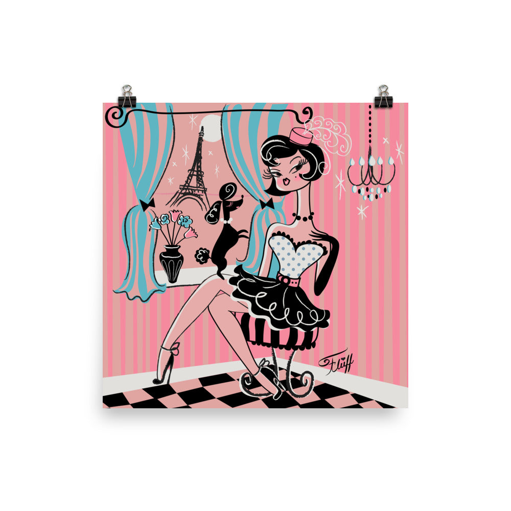 Fru Fru Fancy Girl with Poodle • Art Print