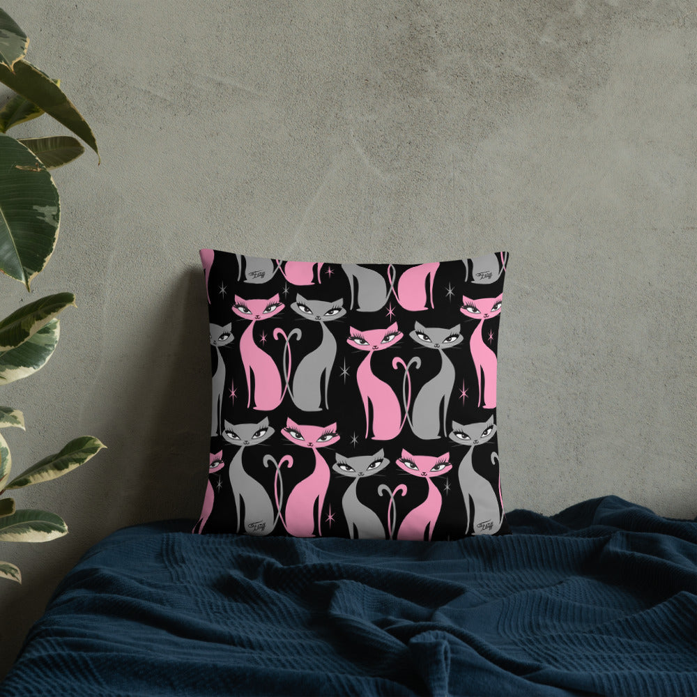 Mod Love Cats • Throw Pillow