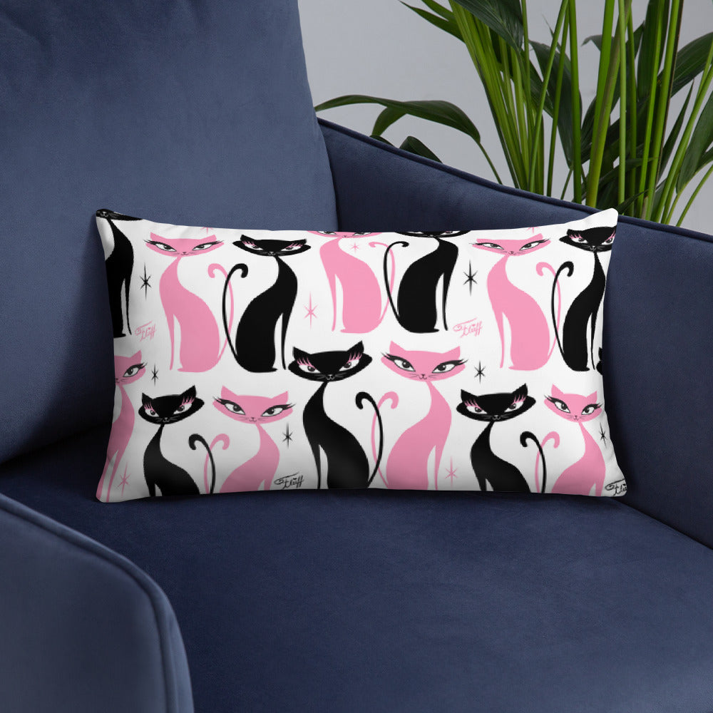 Mod Love Cats • Throw Pillow