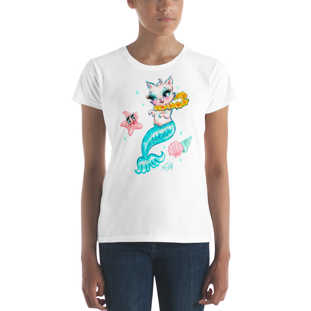 Merkitten with Lei and Starfish • Tee