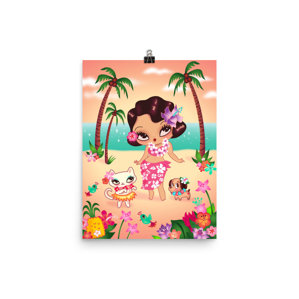 Hula Lulu and Island Friends• Art Print