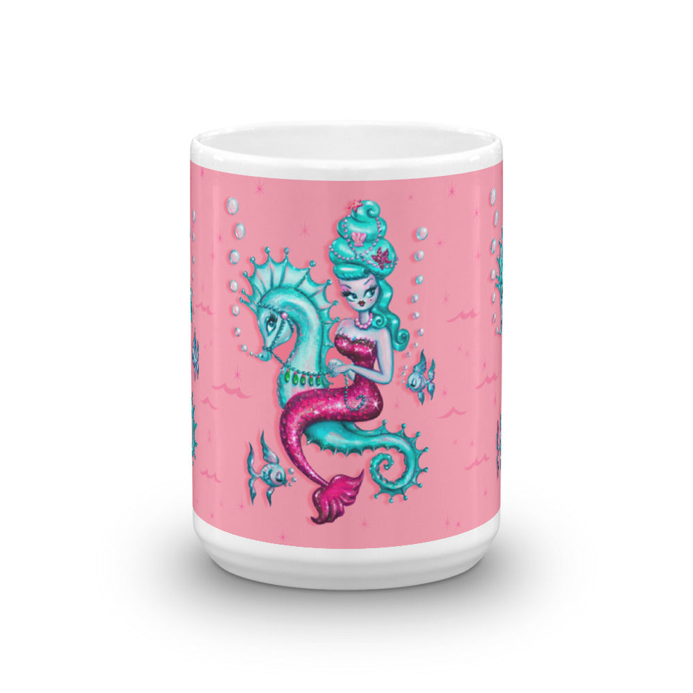 Mermaid with Candy Blue Bouffant • Mug