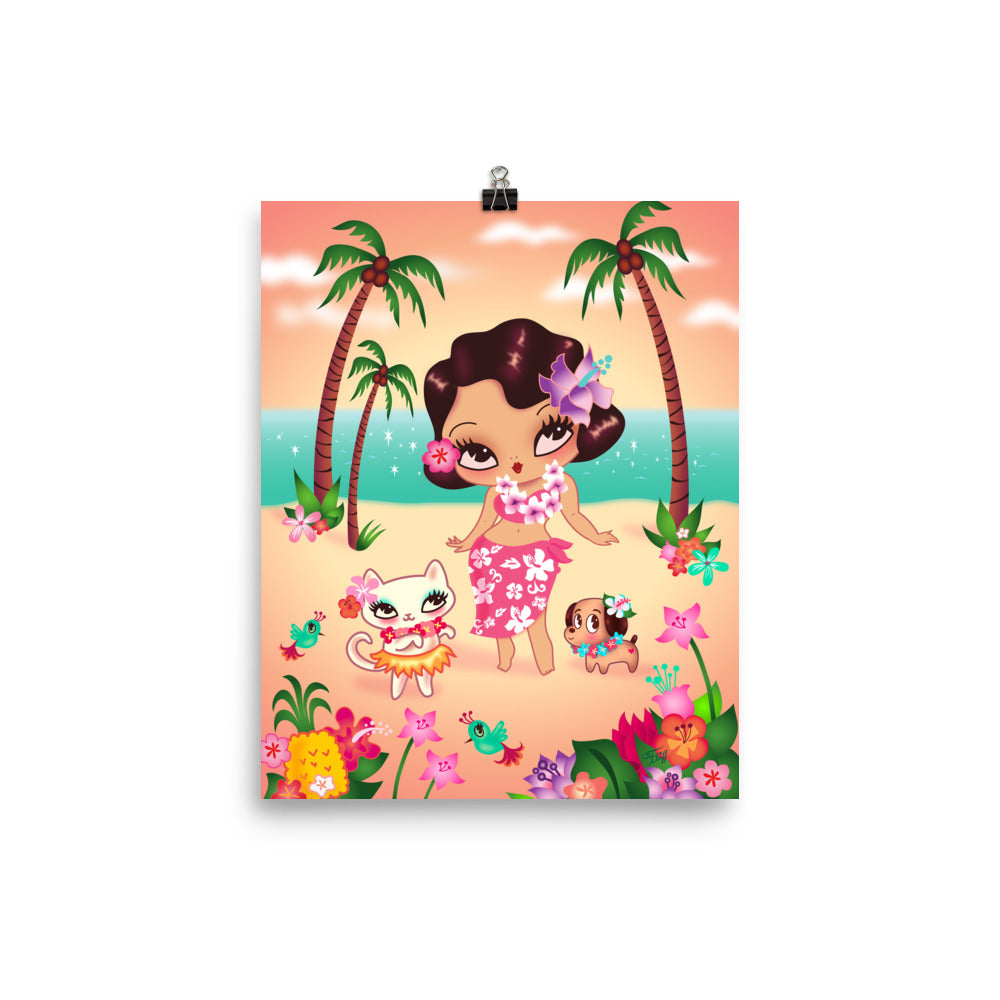 Hula Lulu and Island Friends• Art Print