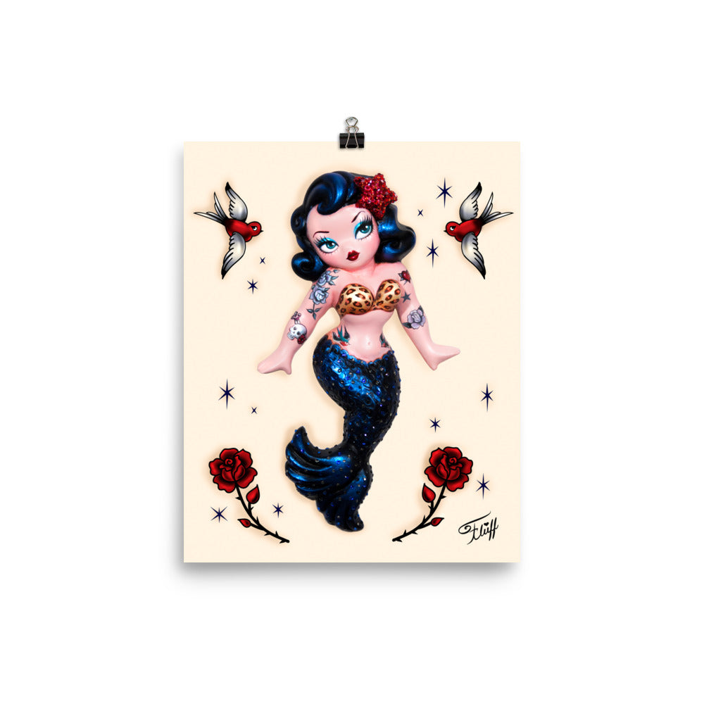 Tattoo Rockabilly Mermaid Dolly • Art Print