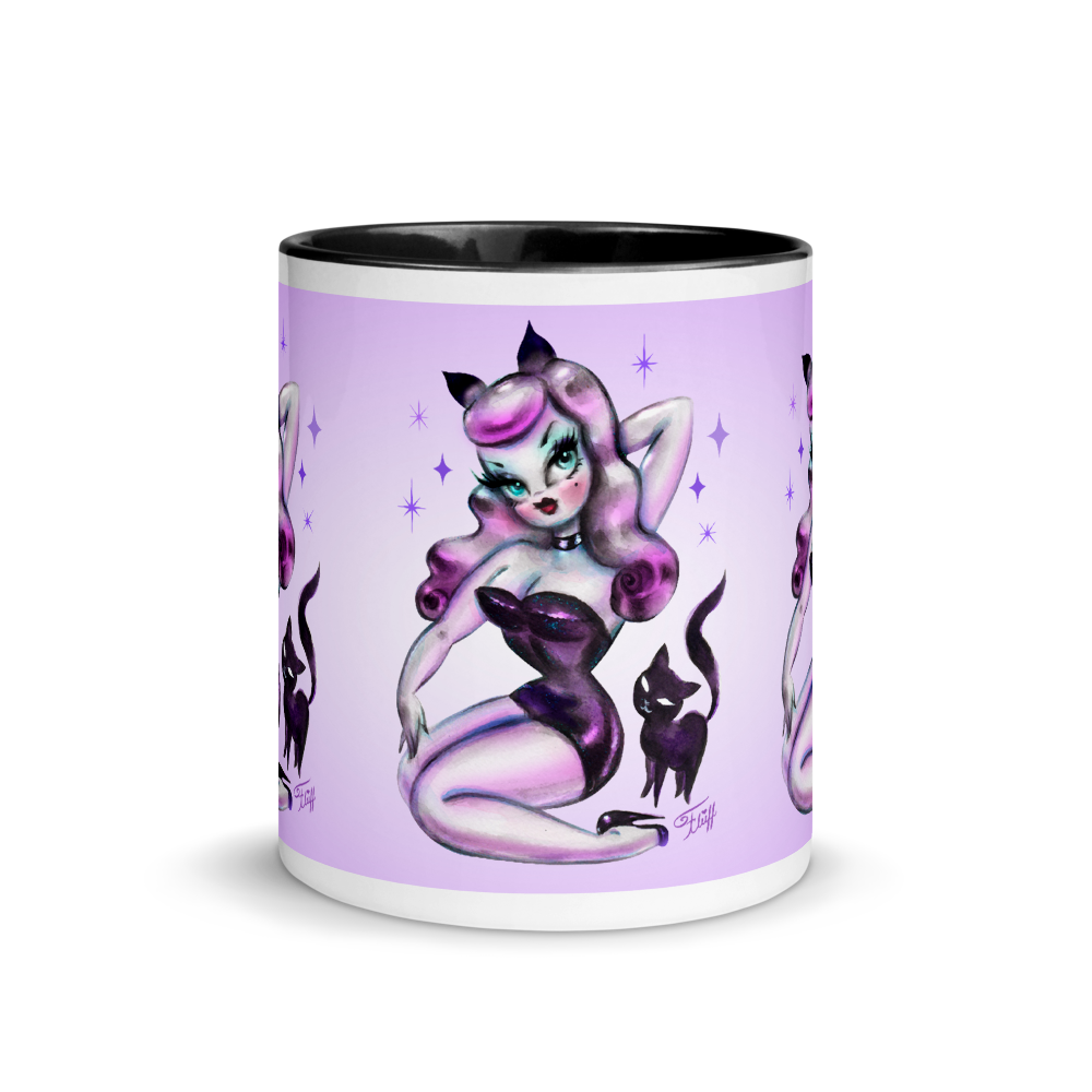 Purple Hair Kitten Pinup • Mug