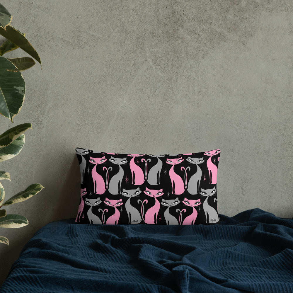 Mod Love Cats • Throw Pillow