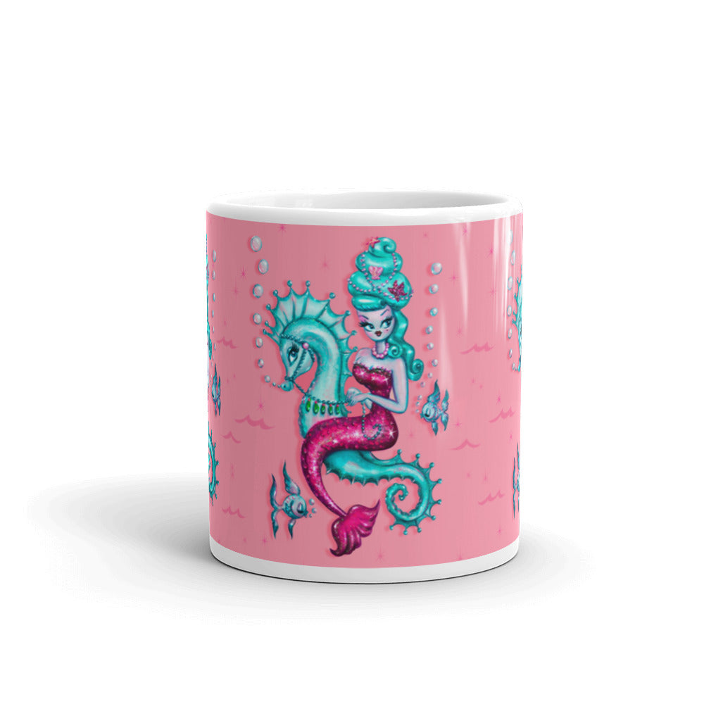 Mermaid with Candy Blue Bouffant • Mug