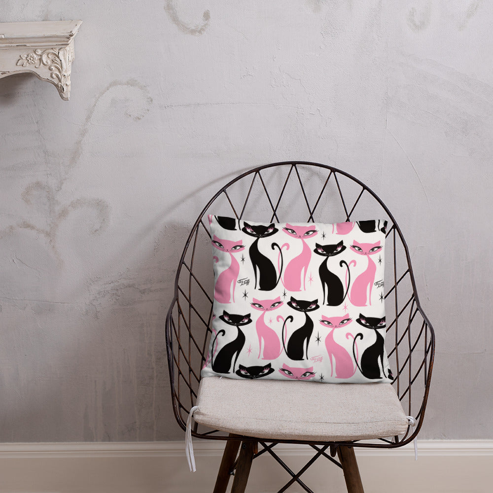 Mod Love Cats • Throw Pillow