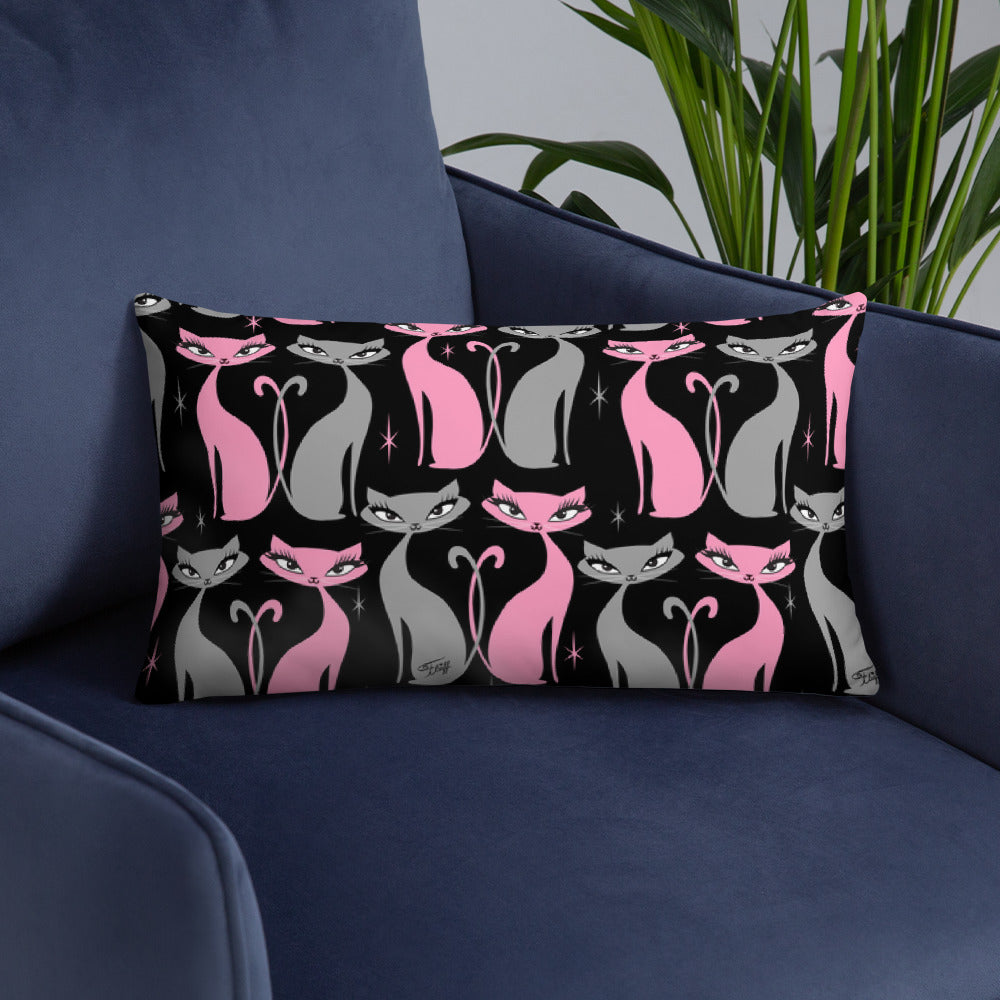 Mod Love Cats • Throw Pillow