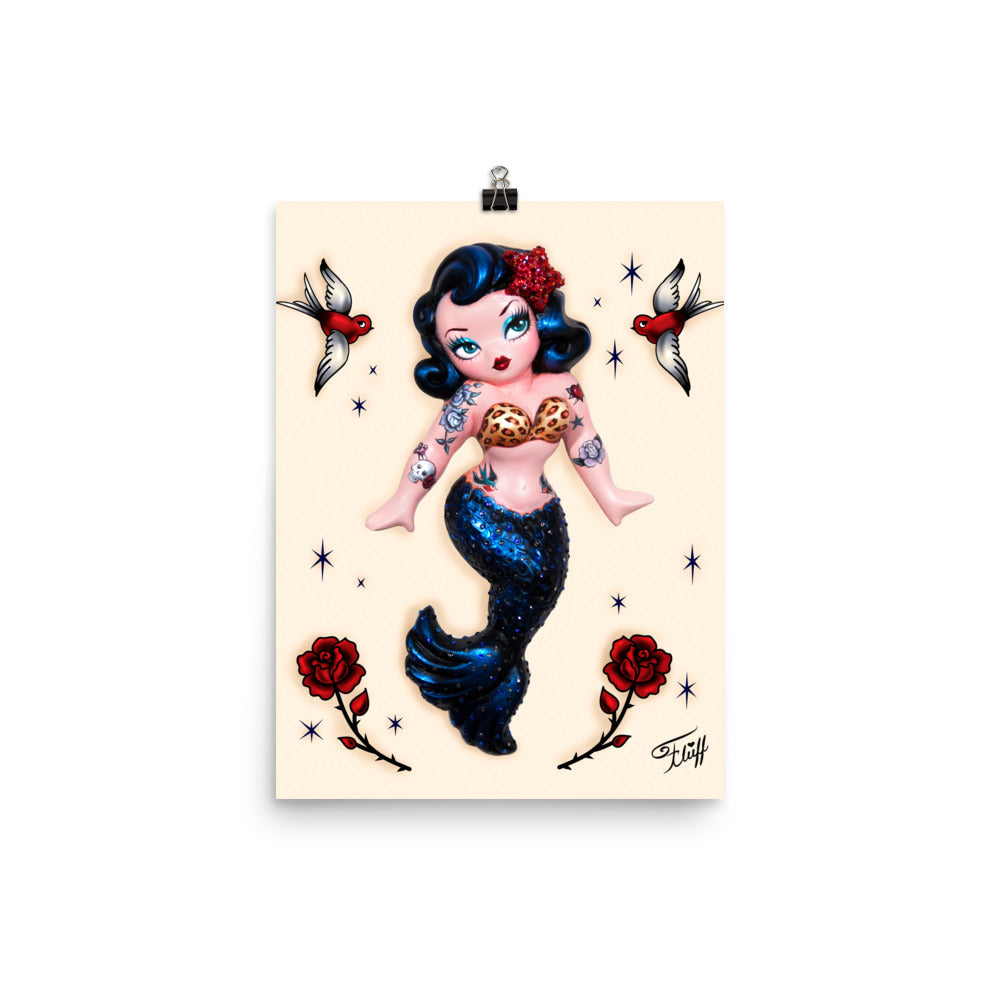 Tattoo Rockabilly Mermaid Dolly • Art Print