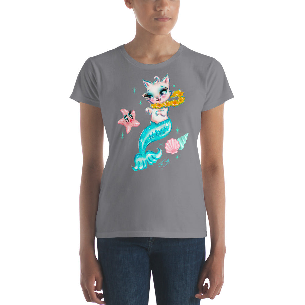 Merkitten with Lei and Starfish • Tee