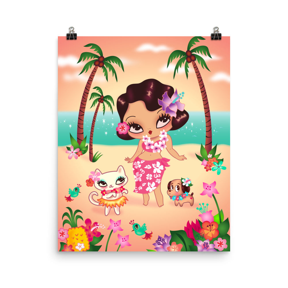 Hula Lulu and Island Friends• Art Print