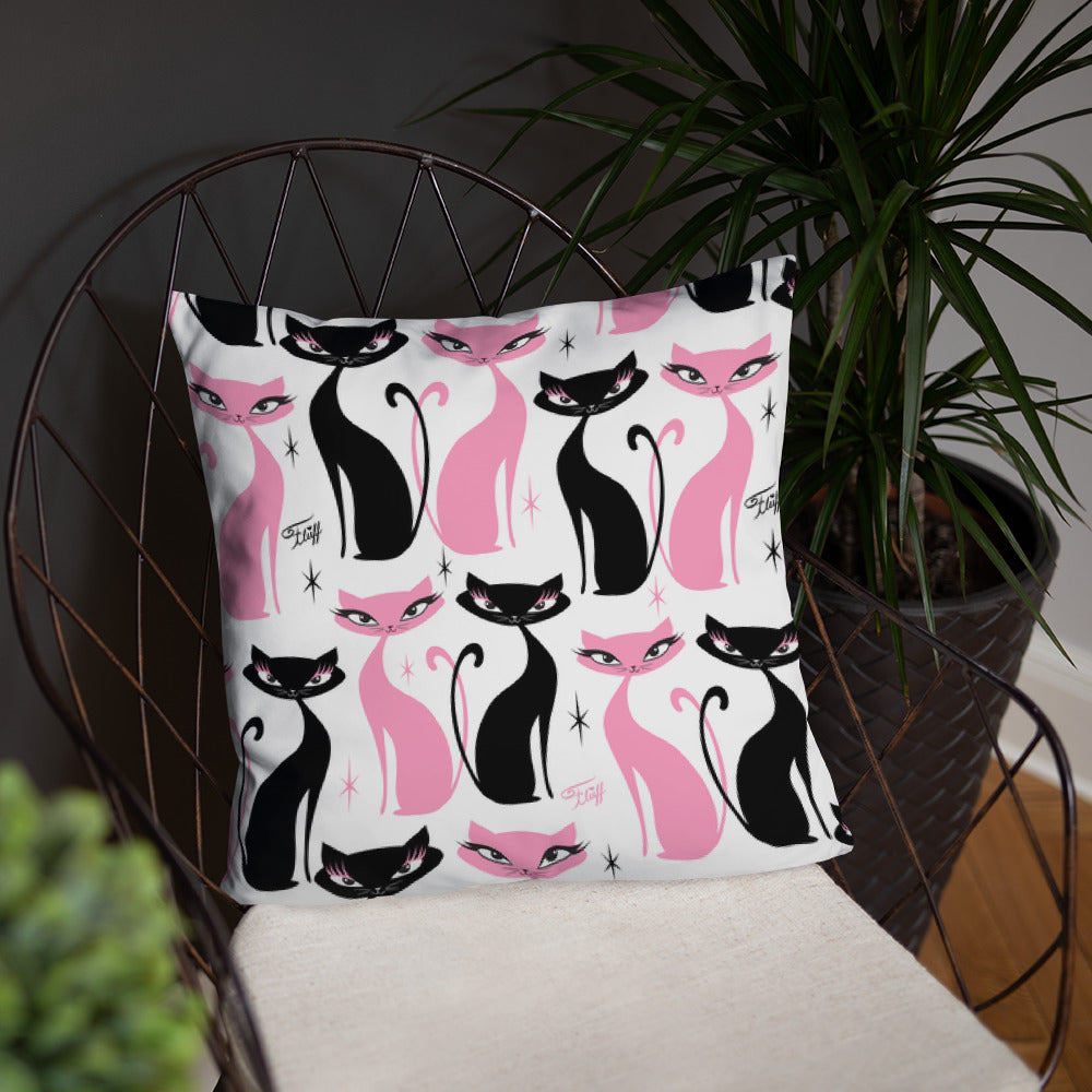 Mod Love Cats • Throw Pillow