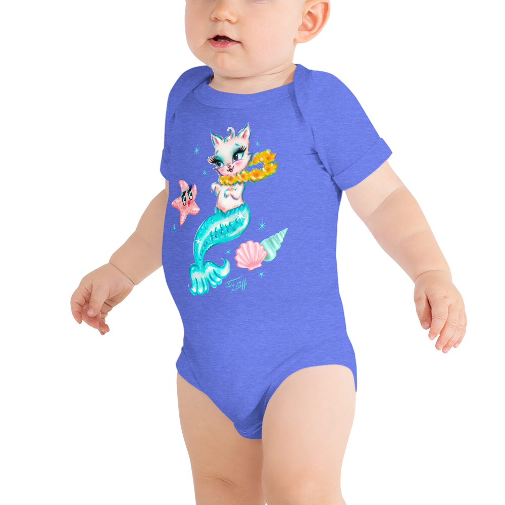 Merkitten with Lei and Starfish • Baby Onesie