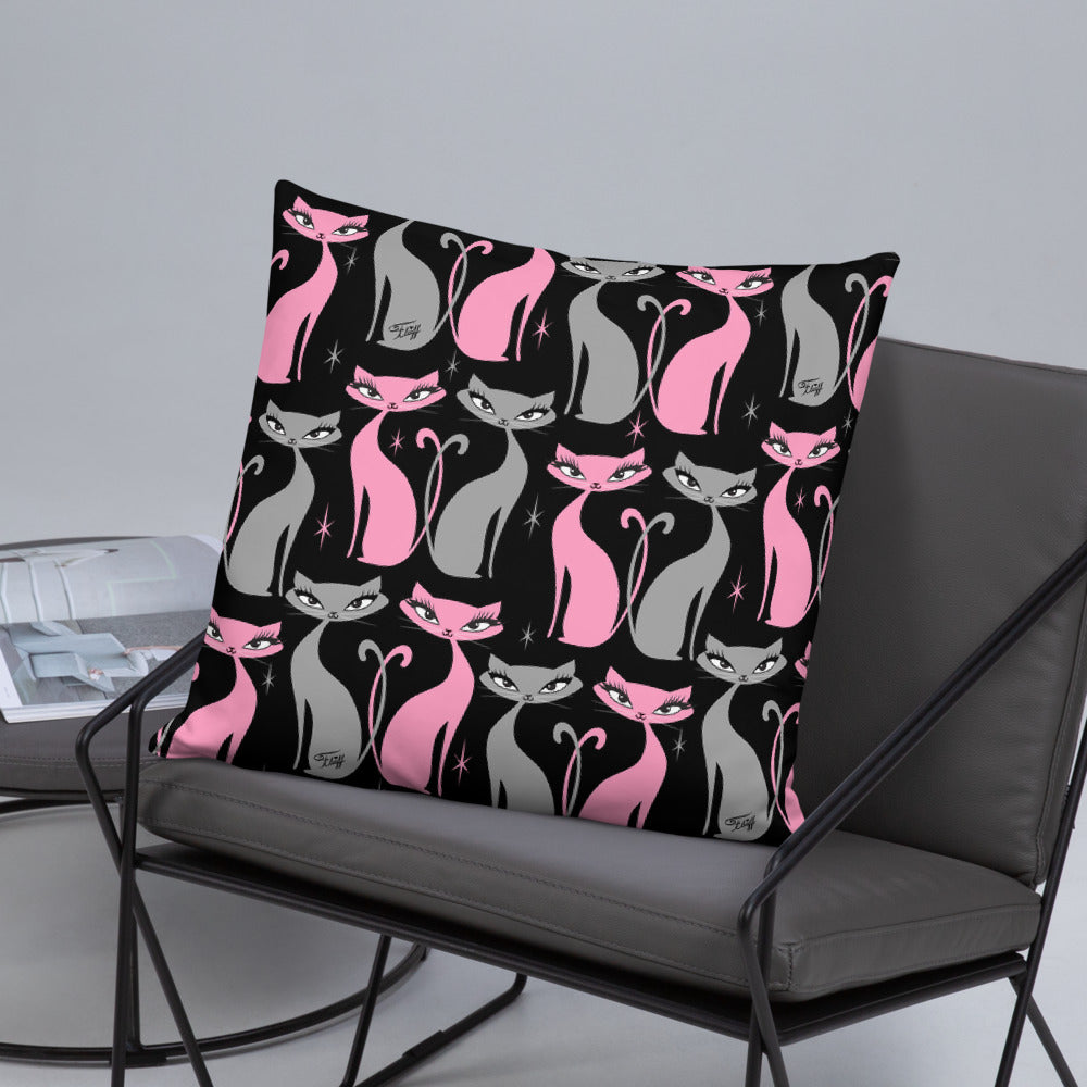 Mod Love Cats • Throw Pillow